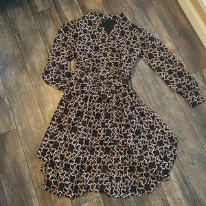 Ann Taylor heart chain midi flare dress